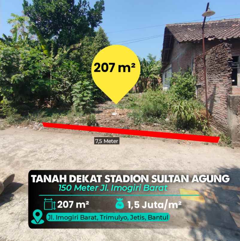 dijual tanah jl imogiri barat
