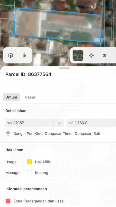 dijual tanah jl letda kanjeng
