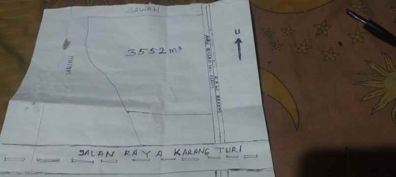 dijual tanah jl raya karangturi desa