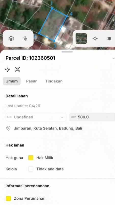 dijual tanah kampus udayana