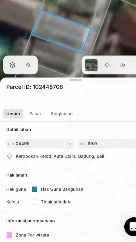 dijual tanah pantai batu beliq