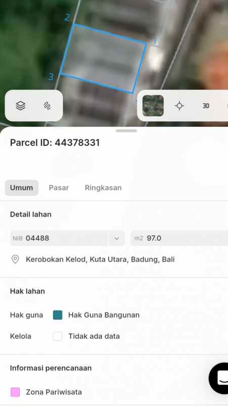 dijual tanah pantai batu beliq