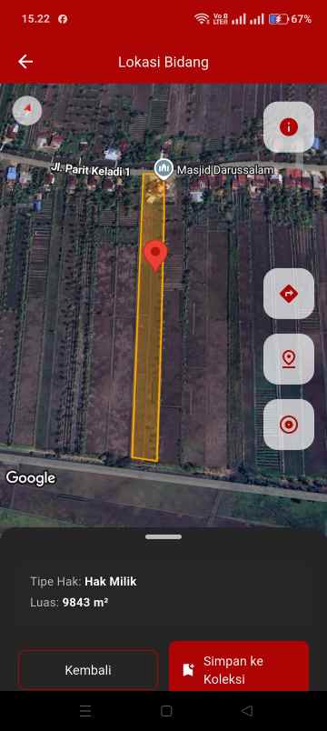 dijual tanah parit keladi