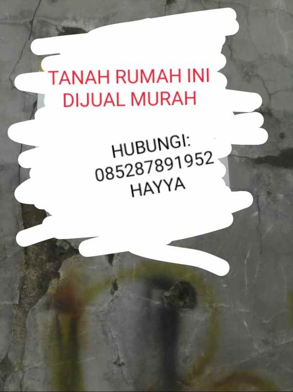 dijual tanah rumah ud hook di dekat tol cikarang barat