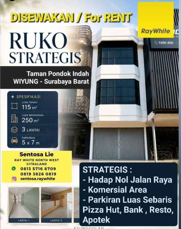 disewakan ruko gudang kantor ruko taman pondok indah