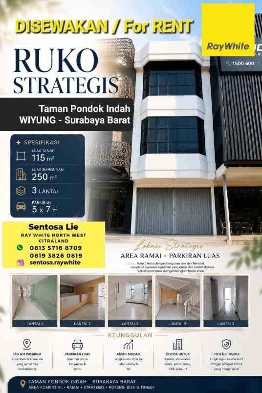 disewakan ruko gudang kantor ruko taman pondok indah