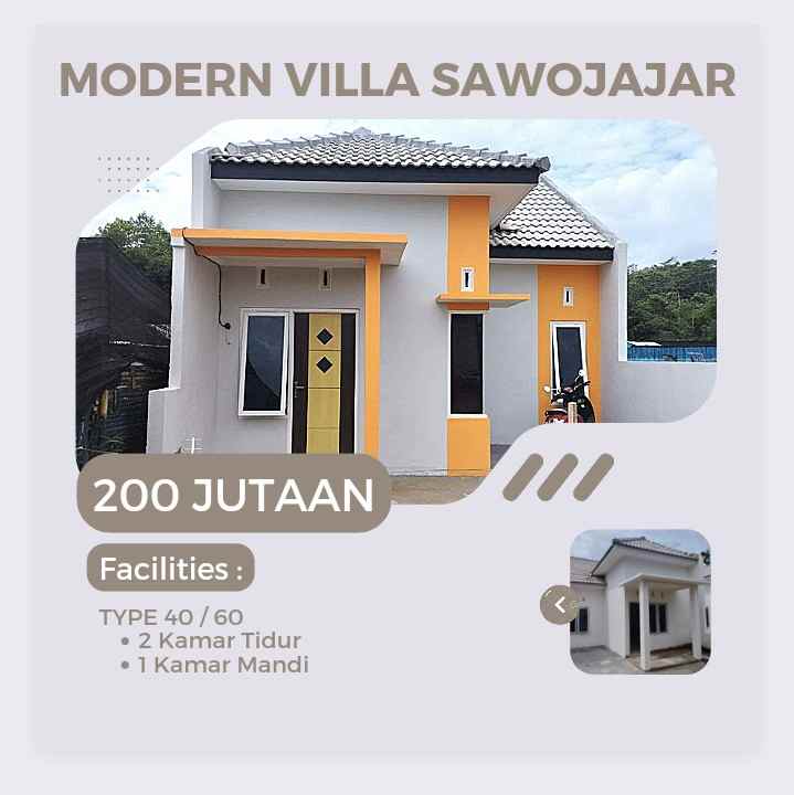 modern villa sawojajar prima cluster malang