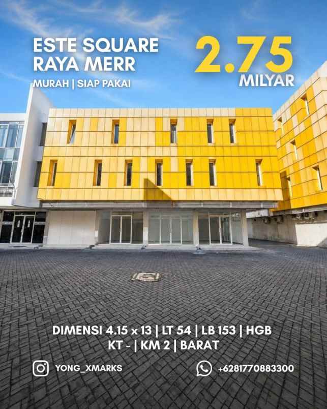 ruko este square raya merr hadap komplek murah