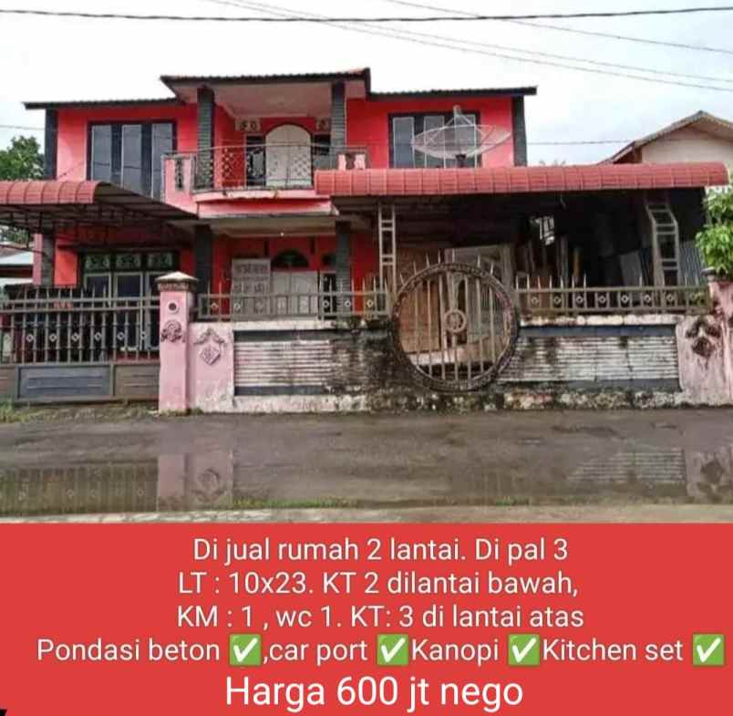 rumah 2 lantai lokasi sungai jawi pal 3