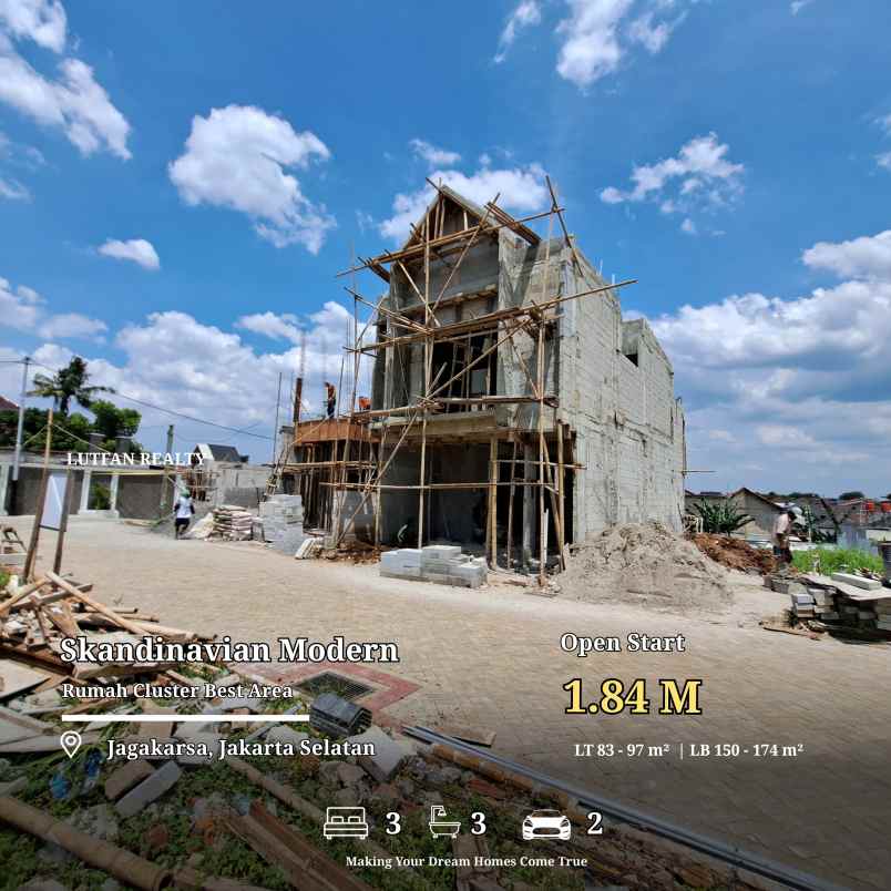 rumah jagakarsa skandinavian modern dalam premium area