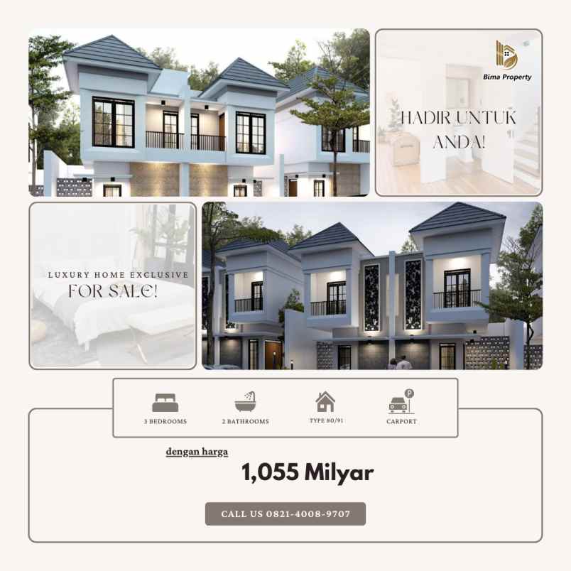 rumah mewah minimalis 2 lantai dekat ub