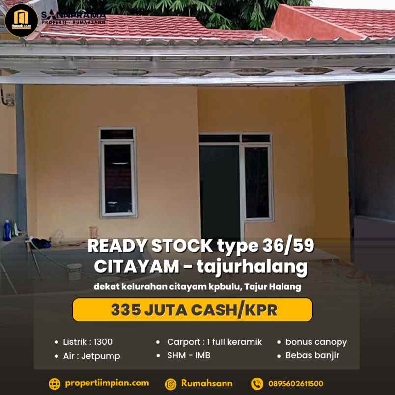 rumah murah siap huni di kampung bulu citayam