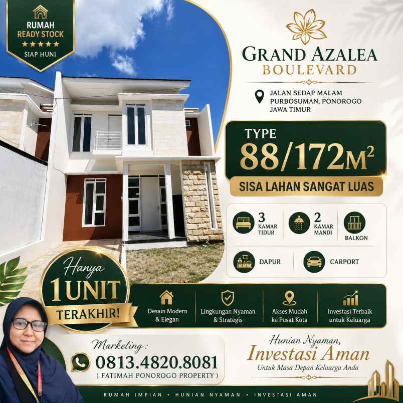 rumah ready stock 2 lantai ponorogo