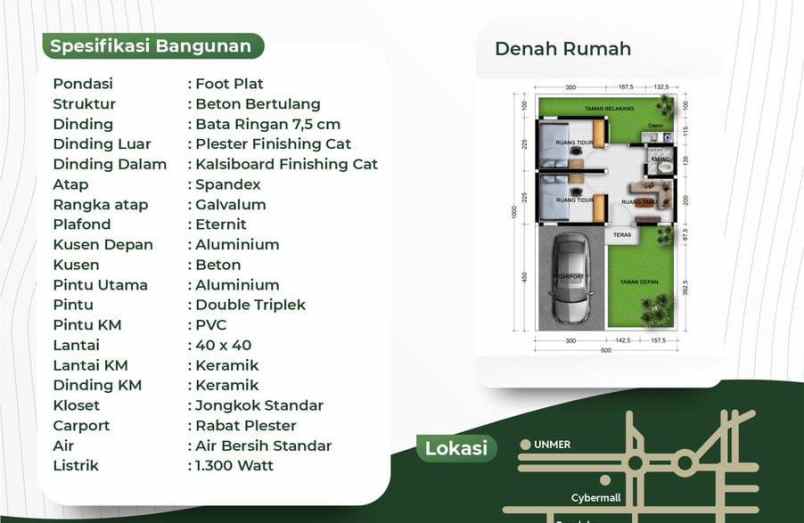 rumah subsidi lokasi wagir dekat sukun kota malang