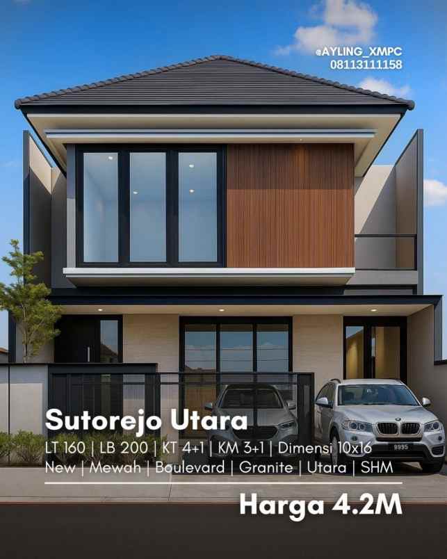 rumah sutorejo utara new mewah granite strategis