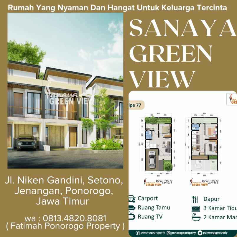 rumah syariah 2 lantai di lokasi strategis ponorogo