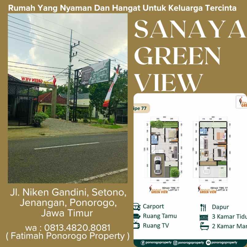 rumah syariah 2 lantai di lokasi strategis ponorogo