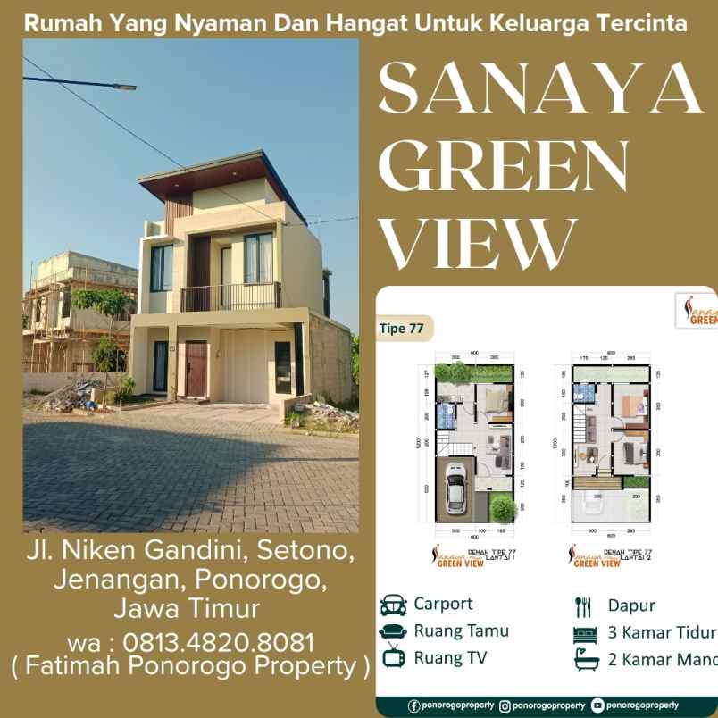 rumah syariah 2 lantai di lokasi strategis ponorogo