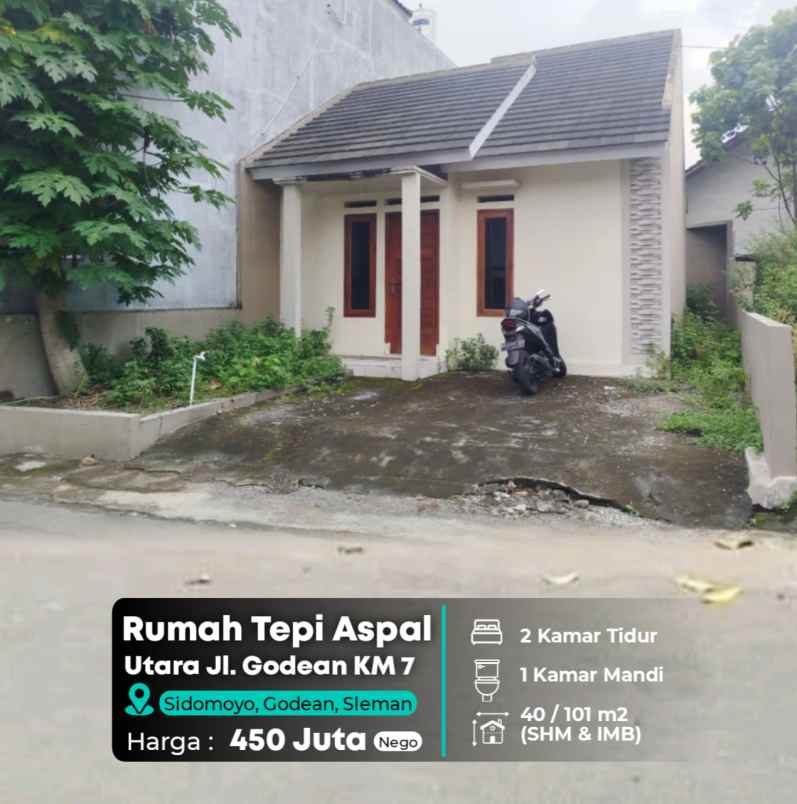 rumah tepi aspal di sidomoyo jl godean km 7 5 sleman