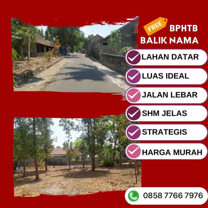 tanah kavling area exit tol manisrenggo