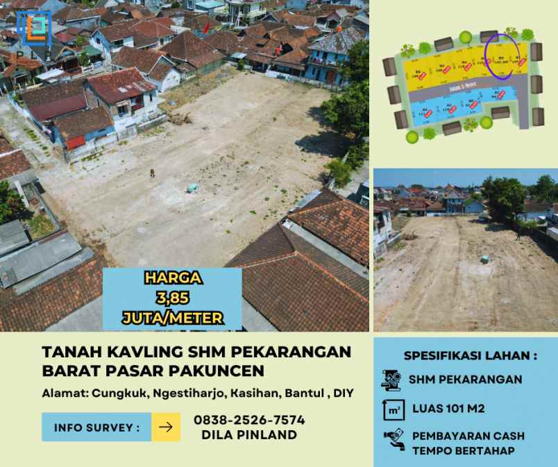 tanah kavling dekat pusat jogja barat pasar pakuncen