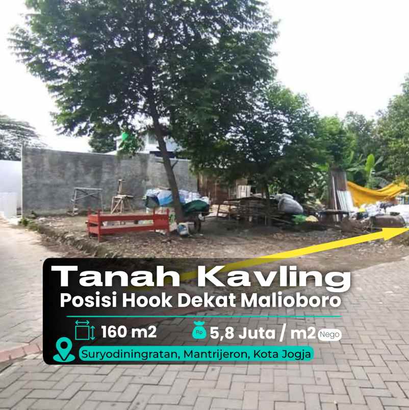 tanah kavling hook dekat malioboro jogja