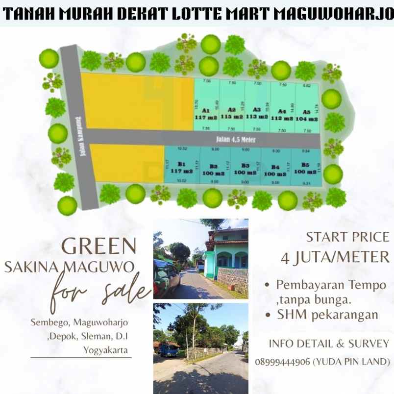 tanah murah dekat lotte mart maguwoharjo 4jt meter