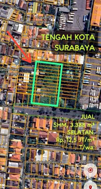 tanah raya sidosermo indah strategis siap bangun