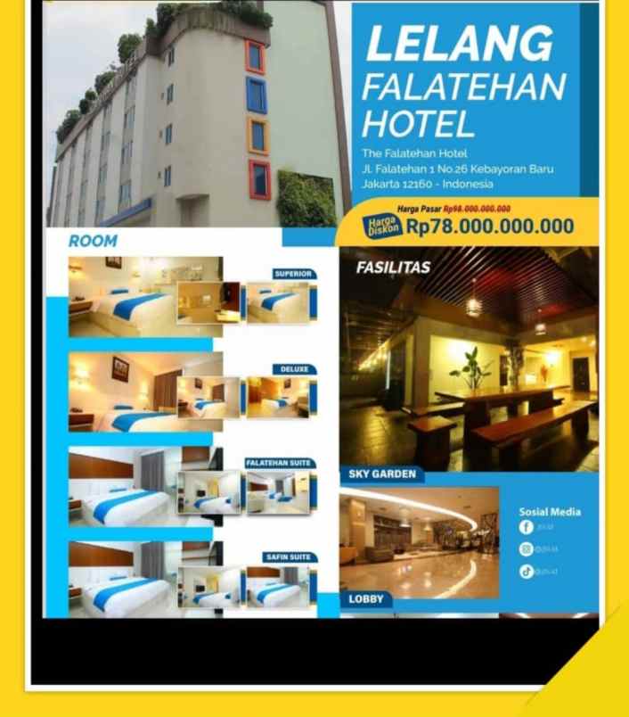 dijual hotel lelang kebayoran baru jakarta selatan