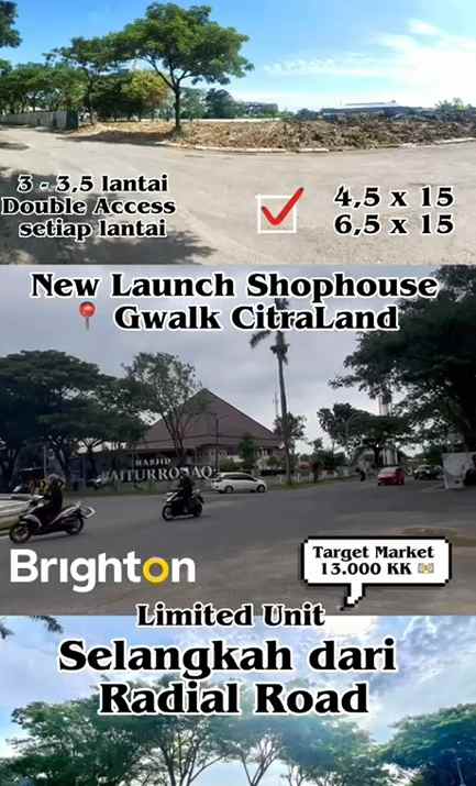 dijual ruko gudang kantor gwalk citraland surabaya