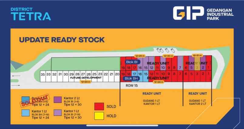 dijual ruko gudang kantor industrial park