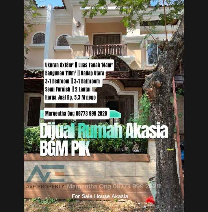 dijual rumah akasia bgm pik semi furnish 2 lantai