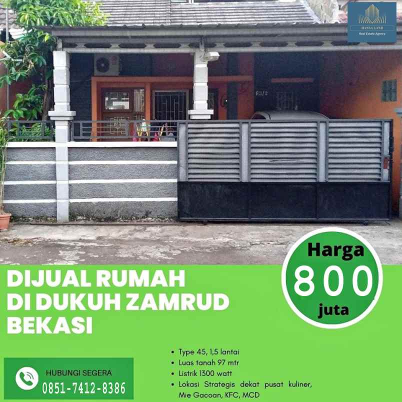 dijual rumah dukuh zamrud blok e kel