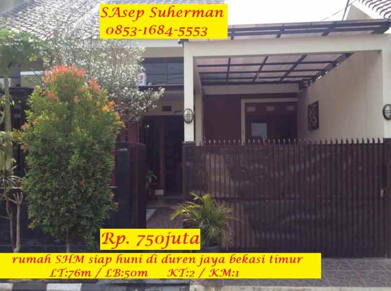 dijual rumah duren jaya bekasi timur bekasi