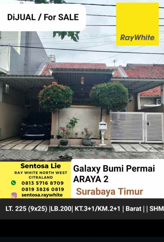 dijual rumah jalan galaxy bumi permai