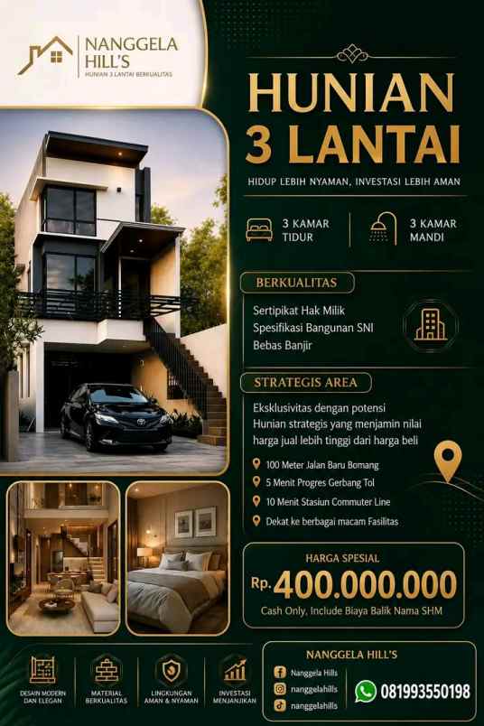 dijual rumah jl bojong gede kemang