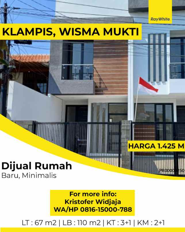 dijual rumah klampis semolo wisma mukti