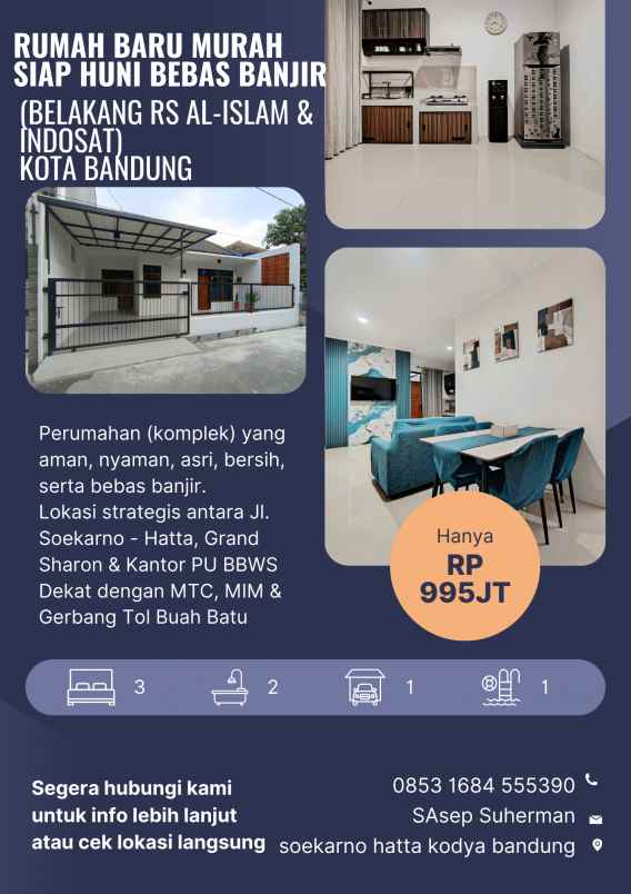 dijual rumah soekarno hatta kodya