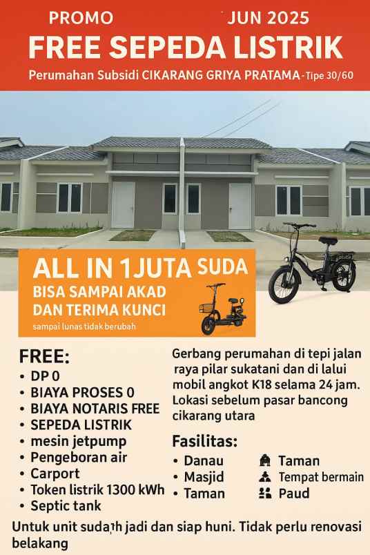 dijual rumah sukamanah sukatani