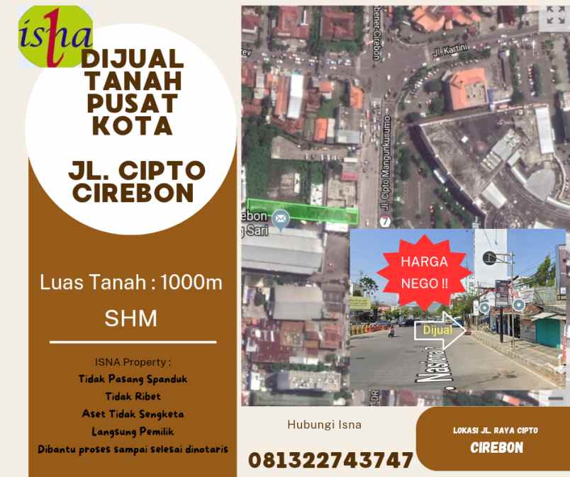dijual tanah di pusat kota cirebon