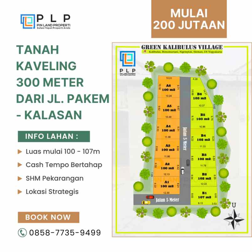 dijual tanah kalibulus bimomartani