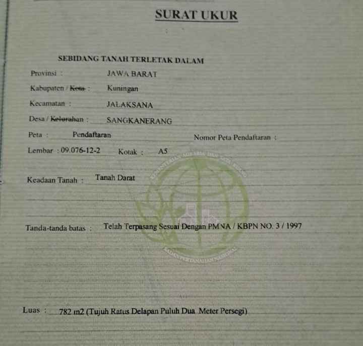 dijual tanah kebun pinggir jl desa