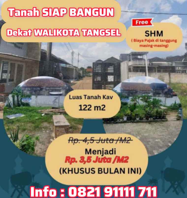 dijual tanah pondok benda
