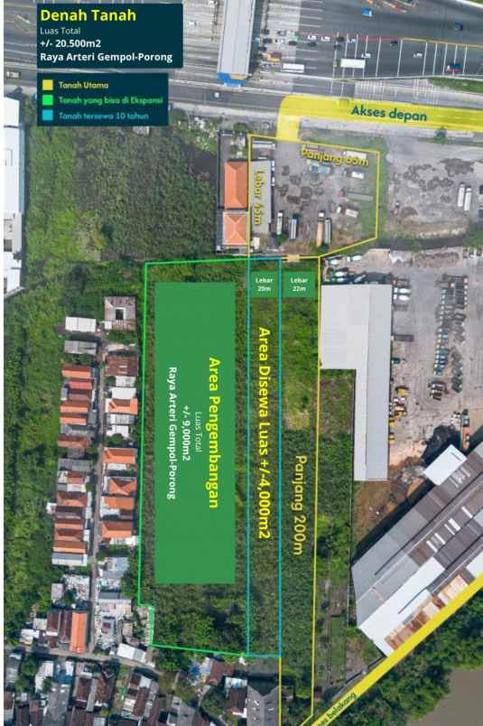dijual tanah strategis arteri bypass gempol pasuruan