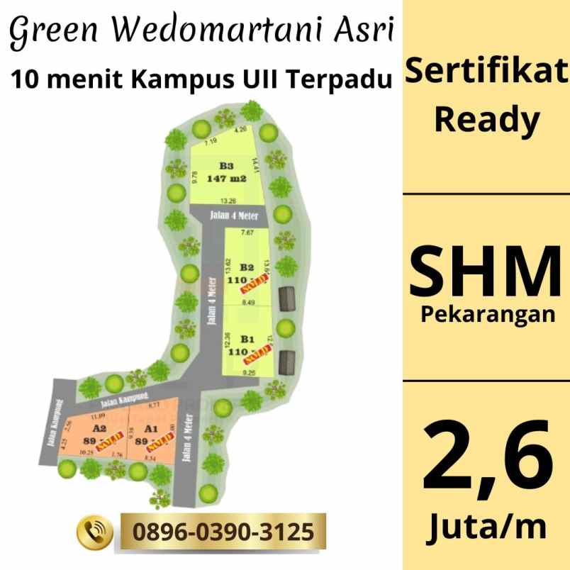 dijual tanah tonggalan wedomartani