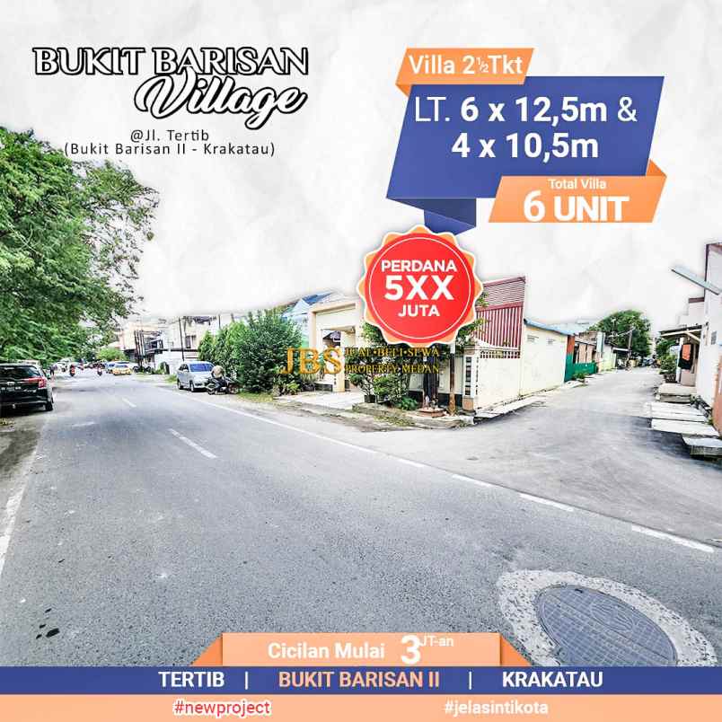 dijual villa jalan tertib bukit barisan ii