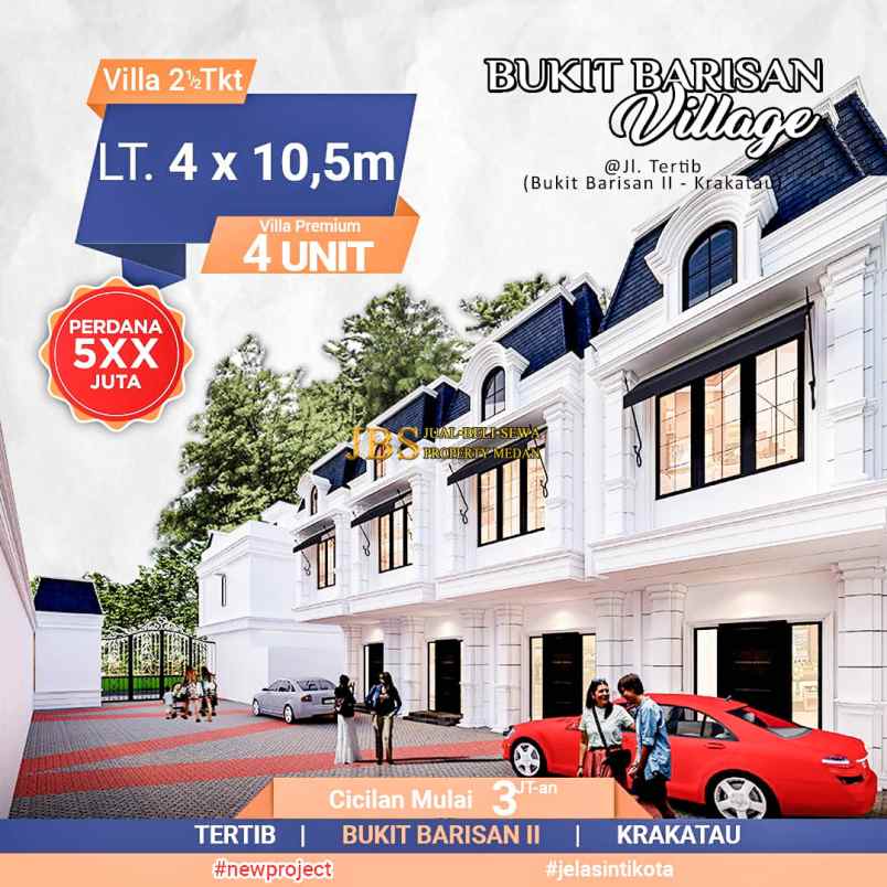 dijual villa jalan tertib bukit barisan ii