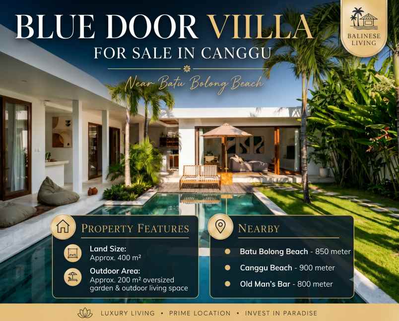 dijual villa jl pantai batu bolong no