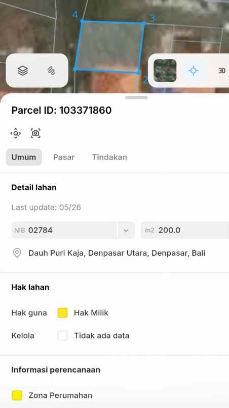 disewakan tanah gatsu tengah