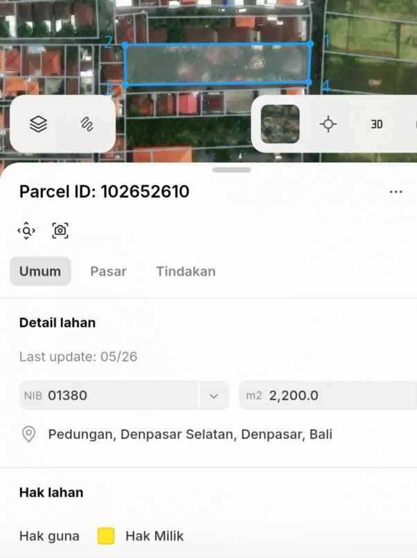 disewakan tanah jl raya pulau moyo